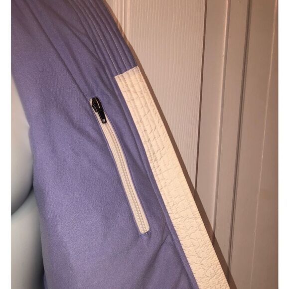 LL Bean Sz M Womens Off White Quilted Zip Insulated Winter Puffer Jacket Coat - Picture 3 of 10